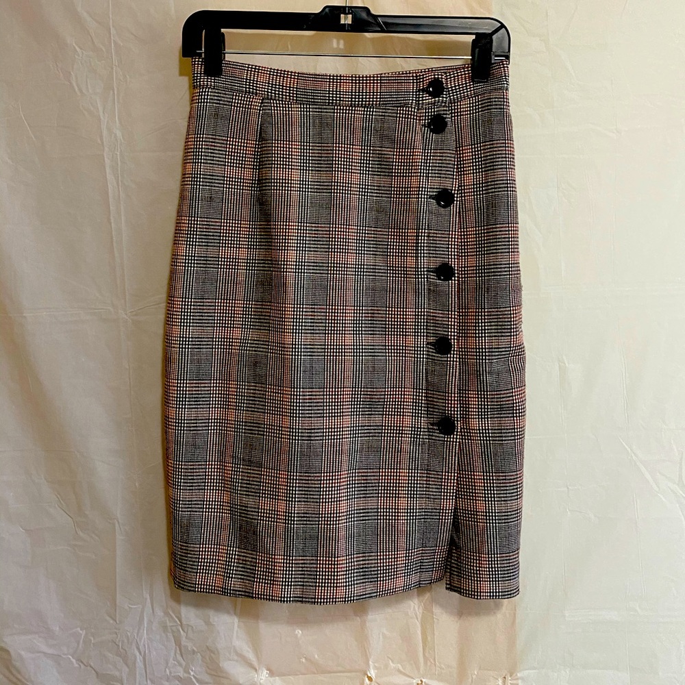 H&M Plaid Pencil Skirt High Rise